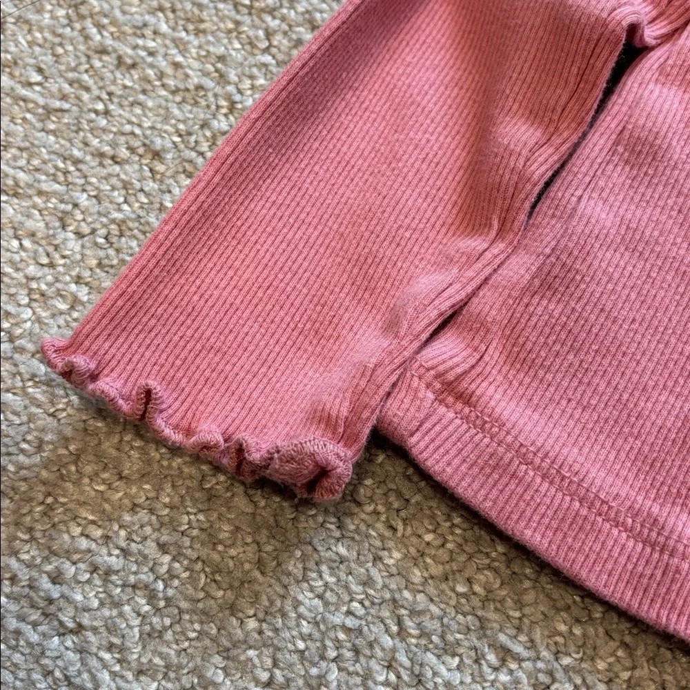 GAP Rose Pink Ribbed Long-Sleeve Top